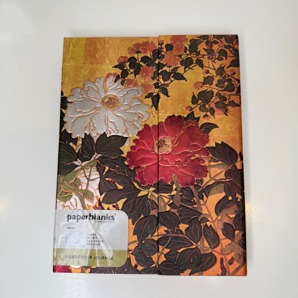 Paperblanks‎ Hardcover Journal Gold Natsu Rinpa Florals Artistic Ultra Lined